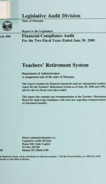 Teachers' Retirement Division, Department of Administration financial-compliance audit for the two fiscal years ended June 30 .._cover