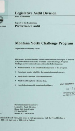 Montana Youth Challenge Program : performance audit_cover