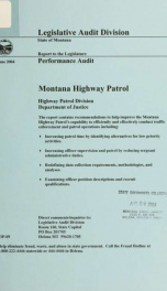 Montana Highway Patrol : Highway Patrol Division Department of Justice_cover