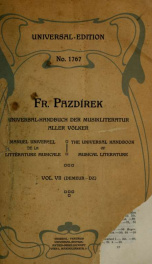 Universal-Handbuch der Musikliteratur aller Zeiten und Völker. Als Nachschlagewerk und Studienquelle der Welt-Musikliteratur_cover