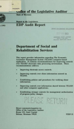 EDP audit report : Department of Social and Rehabilitation Services_cover