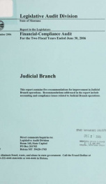 Judicial Branch financial-compliance audit for the two fiscal years ended .._cover