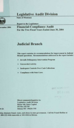 Judicial Branch financial-compliance audit for the two fiscal years ended .._cover