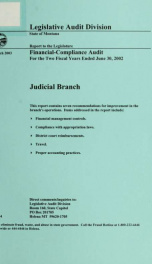 Judicial Branch financial-compliance audit for the two fiscal years ended .._cover