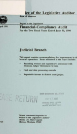 The Judicial Branch financial and compliance audit for the two fiscal years ended .._cover