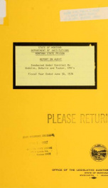 Montana State Prison : State of Montana, report to the Legislature : examination of financial statements, fiscal years ended June 30, 1980 and 1981_cover