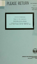 Department of Institutions, Montana State Prison : report on examination of financial statements .._cover