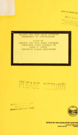 State of Montana, Alcohol and Drug Abuse Division, Department of Institutions : audit of alcohol and drug abuse programs_cover