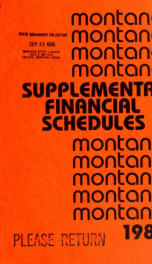 Montana supplemental financial schedules_cover