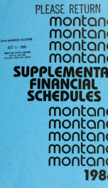 Montana supplemental financial schedules_cover