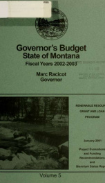 Governor's budget fiscal years 2002-2003_cover