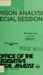 Prison analysis : special session II, 1983 biennium_cover