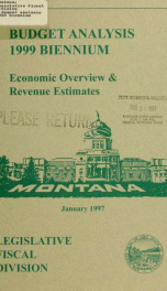 Budget analysis 1999 biennium : economic assumptions and revenue estimates_cover