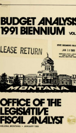Budget analysis, 1991 biennium, presented to the 51st Legislature_cover