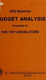 Budget analysis ... biennium_cover
