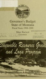 Governor's budget fiscal years 1998-1999_cover