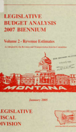 Budget analysis 2007 biennium_cover