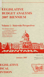 Budget analysis 2007 biennium_cover