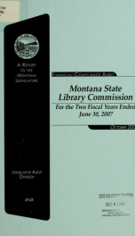 Montana State Library Commission financial-compliance audit for the two fiscal years ended ... : report to the legislature_cover