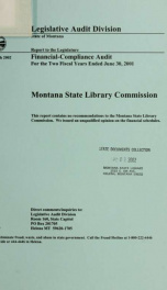 Montana State Library Commission financial-compliance audit for the two fiscal years ended ... : report to the legislature_cover