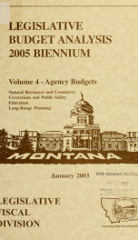 Budget analysis 2005 biennium_cover