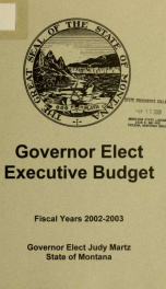 Governor Elect executive budget : fiscal years 2002-2003_cover
