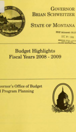 Budget highlights fiscal years 2008 - 2009_cover