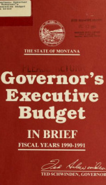 Governor's executive budget in brief_cover
