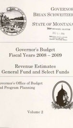 Governor's budget fiscal years 2008-2009_cover