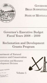 Governor's budget fiscal years 2008-2009_cover