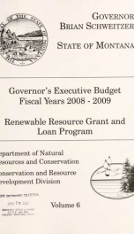 Governor's budget fiscal years 2008-2009_cover