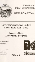 Governor's budget fiscal years 2008-2009_cover