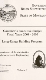 Governor's budget fiscal years 2008-2009_cover