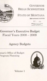 Governor's budget fiscal years 2008-2009_cover