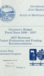 Governor's budget fiscal years 2006-2007_cover