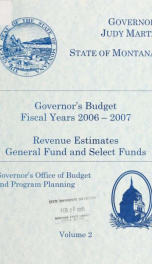 Governor's budget fiscal years 2006-2007_cover