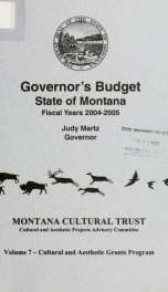 Governor's budget fiscal years 2004-2005_cover