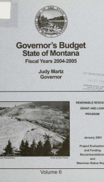 Governor's budget fiscal years 2004-2005_cover