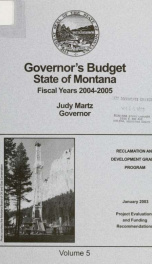 Governor's budget fiscal years 2004-2005_cover