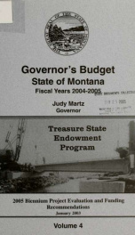 Governor's budget fiscal years 2004-2005_cover