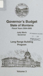 Governor's budget fiscal years 2004-2005_cover