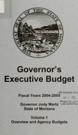 Governor's budget fiscal years 2004-2005_cover