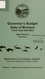 Governor's budget fiscal years 2002-2003_cover