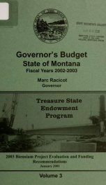 Governor's budget fiscal years 2002-2003_cover