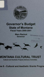 Governor's budget fiscal years 2000-2001_cover