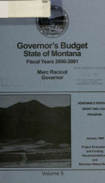 Governor's budget fiscal years 2000-2001_cover