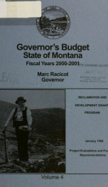 Governor's budget fiscal years 2000-2001_cover