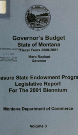 Governor's budget fiscal years 2000-2001_cover