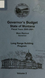 Governor's budget fiscal years 2000-2001_cover