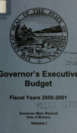 Governor's budget fiscal years 2000-2001_cover